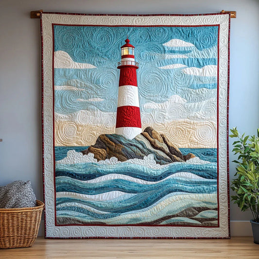 Peaceful Lighthouse Quilt Blanket