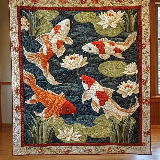 Peaceful Lotus Quilt Blanket