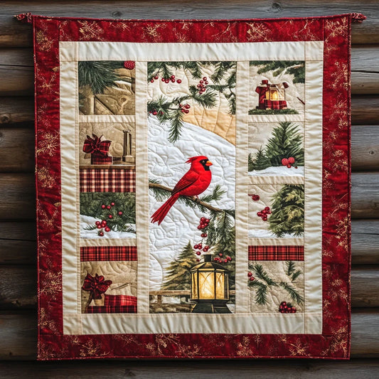 Peaceful Night Cardinal Quilt Blanket