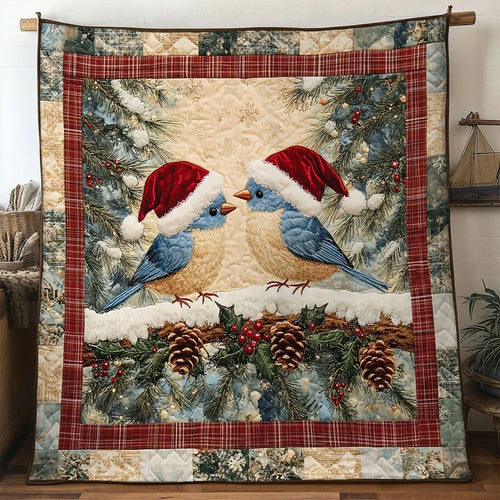 Peaceful Pair Bluebird Quilt Blanket
