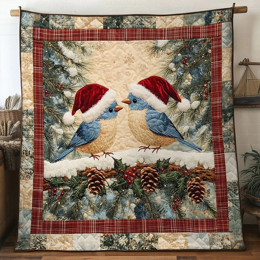 Peaceful Pair Bluebird Quilt Blanket