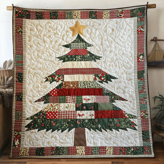 Peaceful Patch Christmas Tree Quilt Blanket