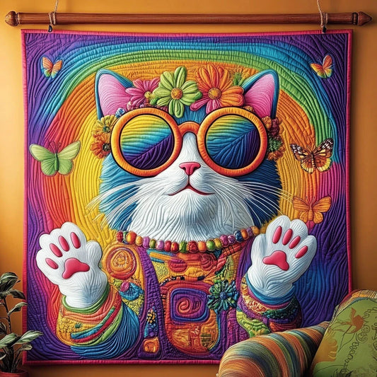 Peaceful Paws Cat Quilt Blanket