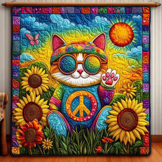 Peaceful Paws Cat Quilt Blanket