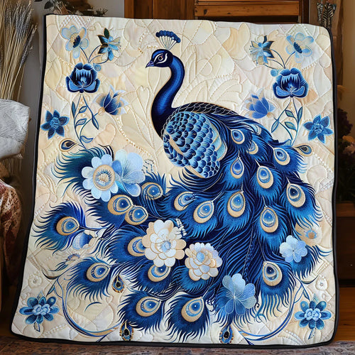 Peacock Flower Quilt Blanket