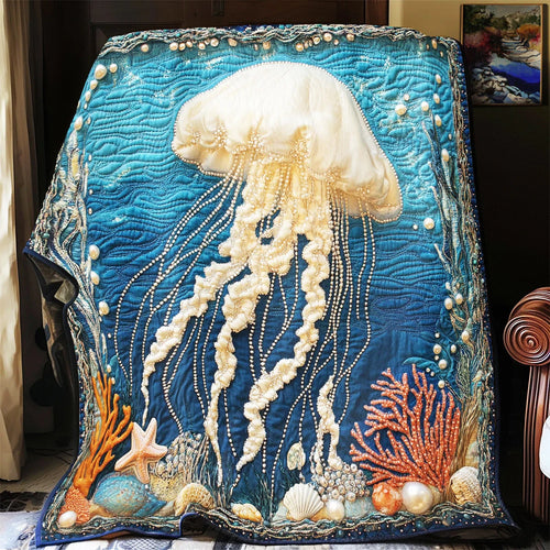 Pearl Jellyfish Quilt Blanket