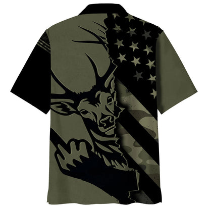 Peek a Boo Flipping Off Deer Camoflage America Hawaiian Shirt, custom shirt gift for men (view 3)
