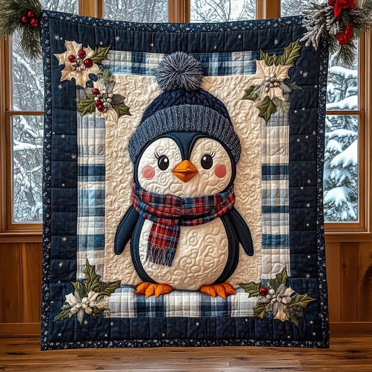 Penguin Cheer Quilt Blanket