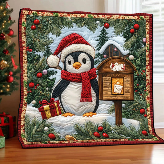 Penguin Cheer Quilt Blanket