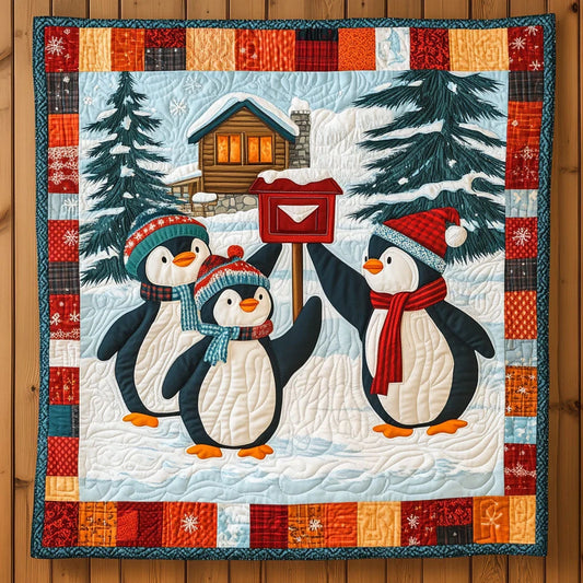 Penguin Christmas Quilt Blanket