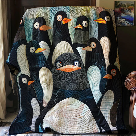 Penguin Family Quilt Blanket