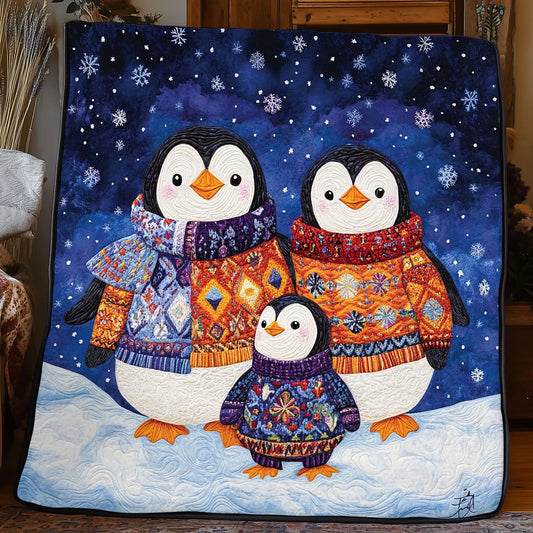 Penguin Family Quilt Blanket