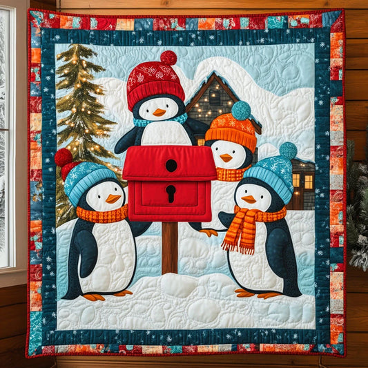Penguin Gathering Quilt Blanket