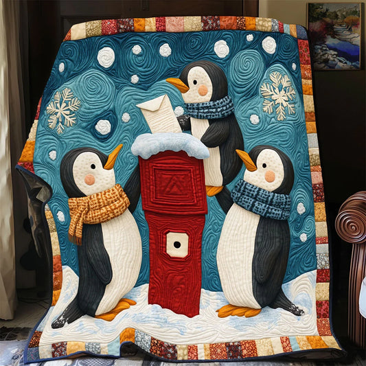 Penguin Letters Quilt Blanket