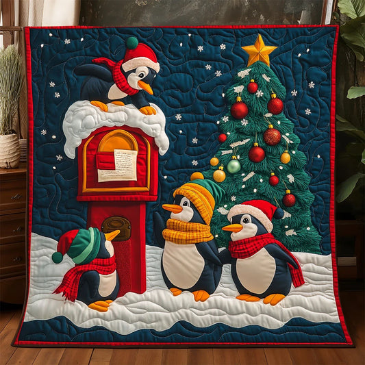 Penguin Mail Route Quilt Blanket