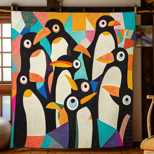 Penguin Parade Quilt Blanket