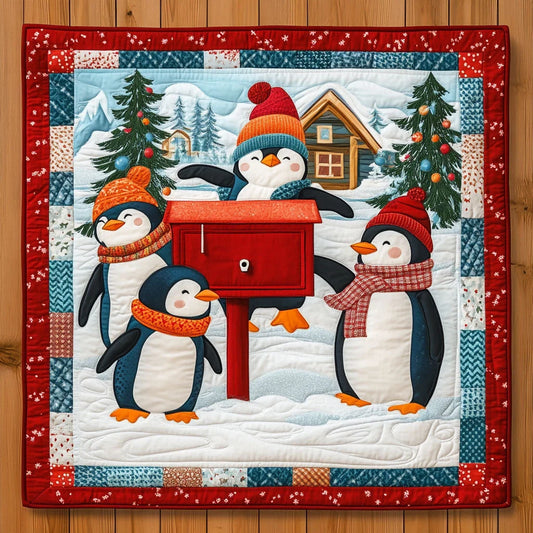 Penguin Parade Quilt Blanket