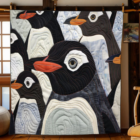 Penguin Parade Quilt Blanket