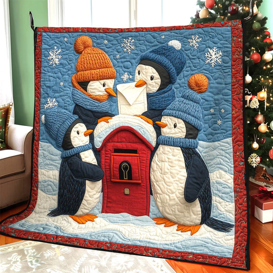 Penguin Snow Quilt Blanket