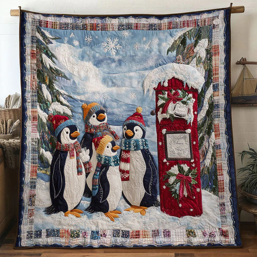 Penguin Winter Joy Quilt Blanket