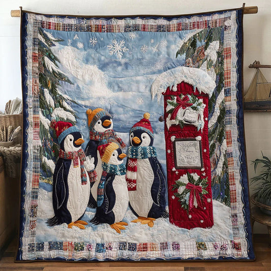 Penguin Winter Joy Quilt Blanket