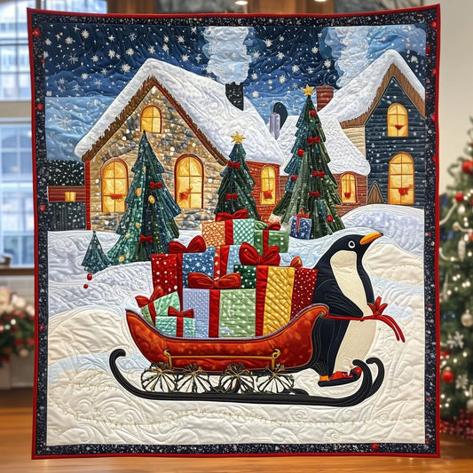 Penguin's Presents Quilt Blanket