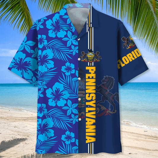 Pennsylvania State Hawaiian Shirt, custom shirt gift for men