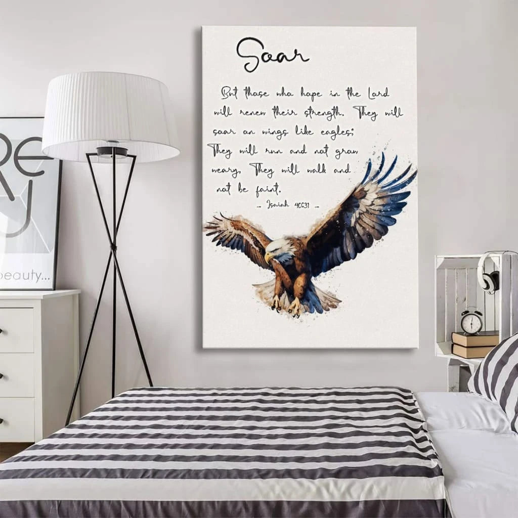 but those who hope in the lord will renew their strength isaiah 40 31 wall art canvas (view 3)