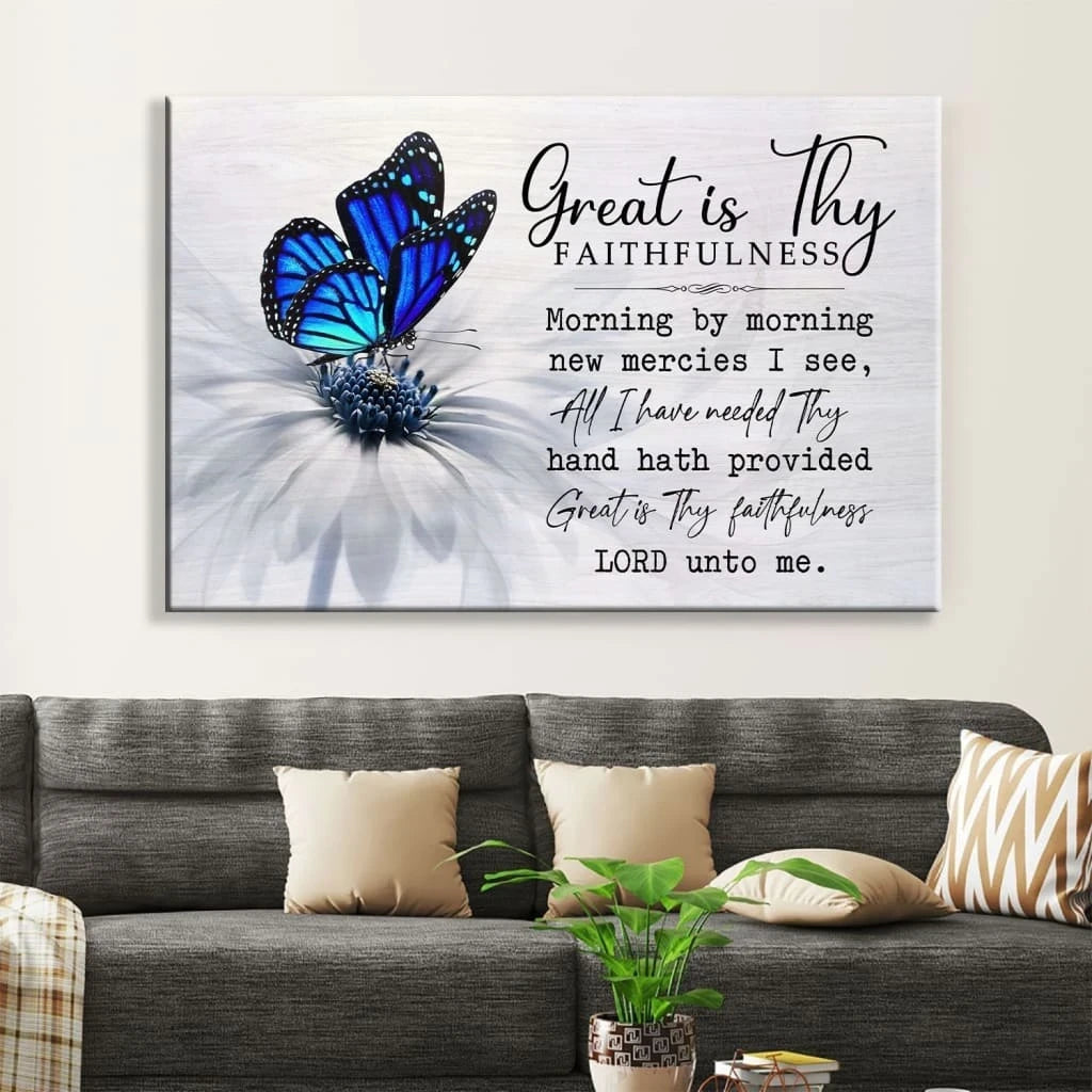 christian wall art great is thy faithfulness wall art canvas (Landscape) (view 4)