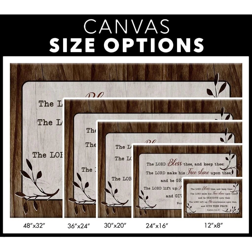 numbers 6 24 26 the lord bless thee and keep thee wall art canvas (Landscape) (view 3)