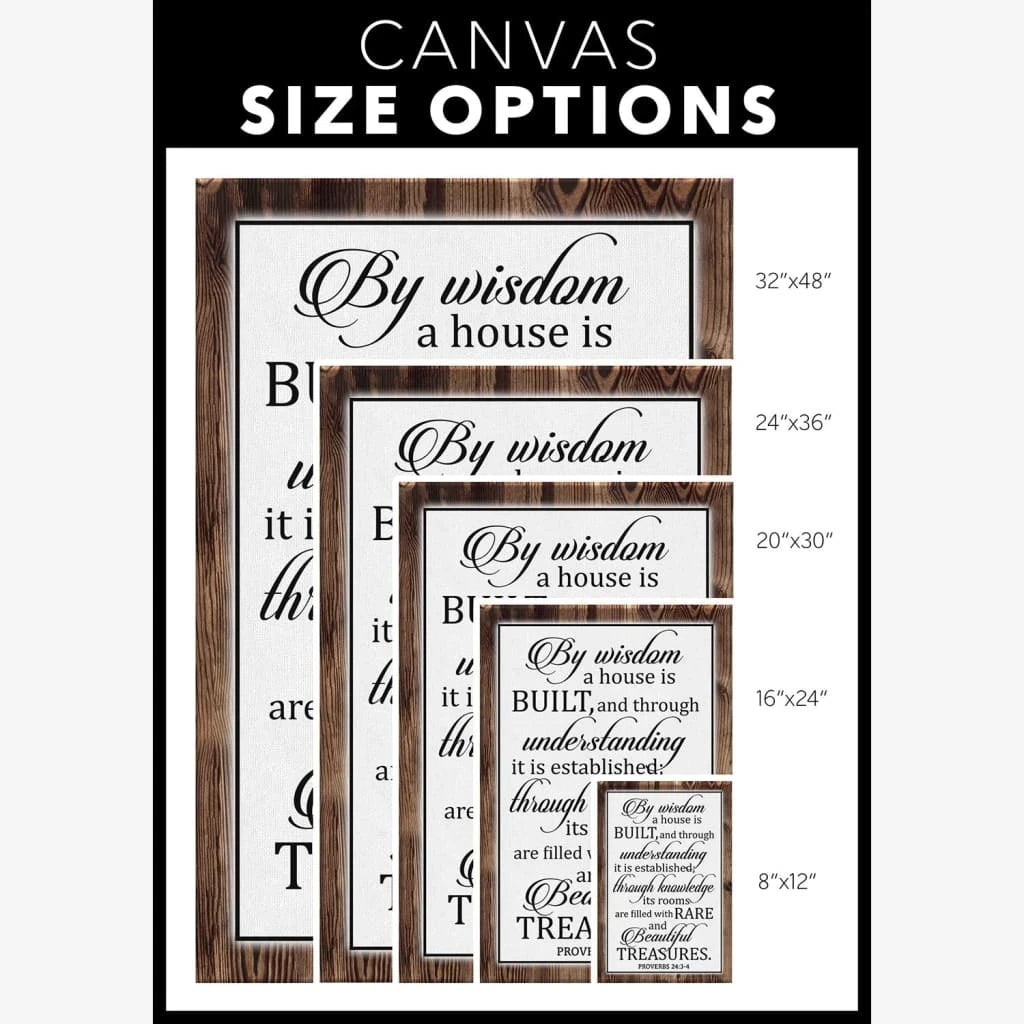 by wisdom a house is built wall art proverbs 24 3 4 bible verse wall art (Landscape) (view 3)