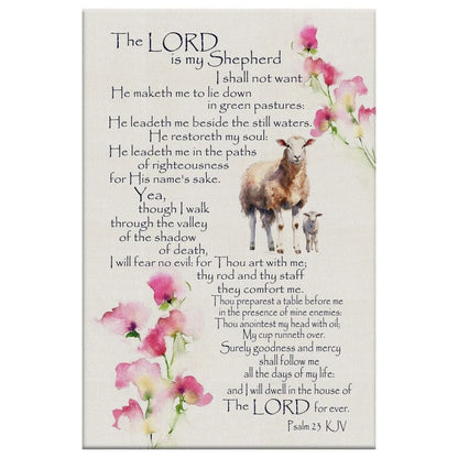 the lord is my shepherd psalm 23 wall art canvas (view 6)