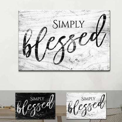 simply blessed wall art canvas modern farmhouse christian wall decor (Landscape) (view 3)