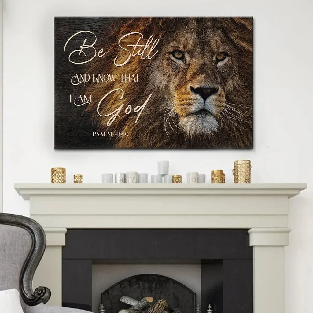be still and know that i am god lion of judah christian wall art canvas (Landscape) (view 7)