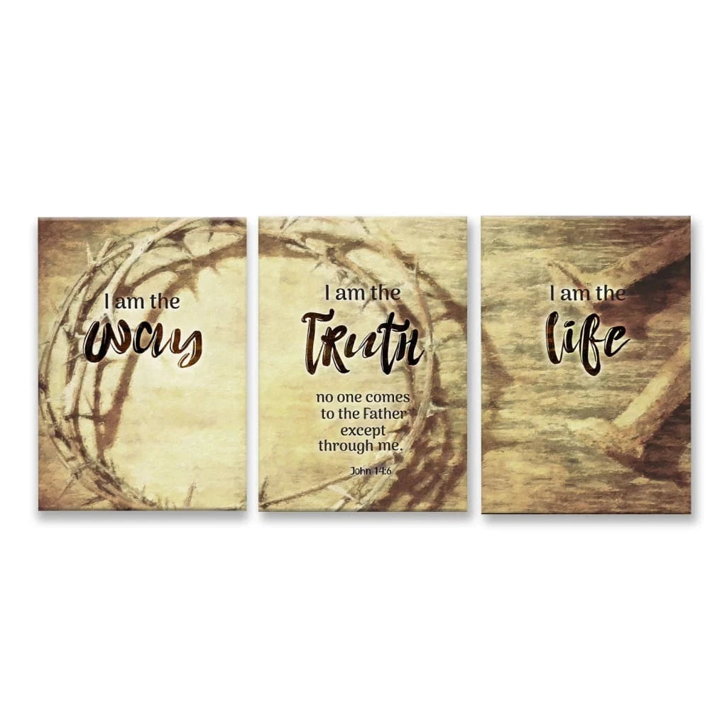3 panel wall art canvas john 14 6 i am the way and the truth and the life (view 4)