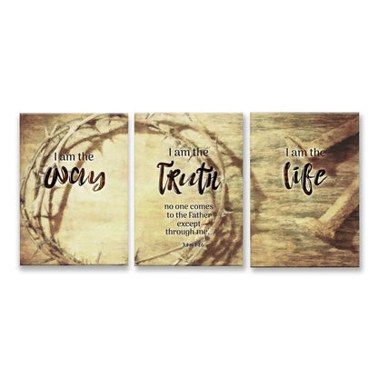 3 panel wall art canvas john 14 6 i am the way and the truth and the life (view 4)
