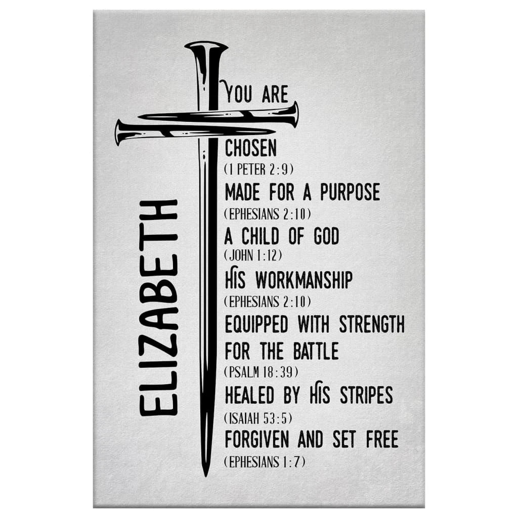 personalized chosen made for a purpose child of god wall art canvas with custom name (view 4)