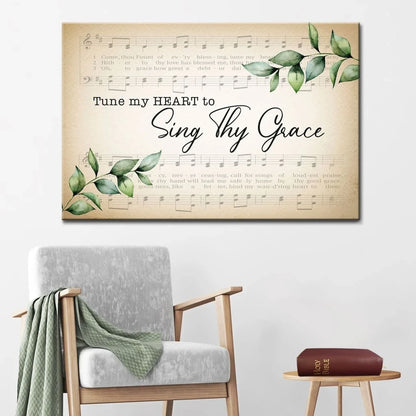 tune my heart to sing thy grace wall art canvas (Landscape) (view 3)