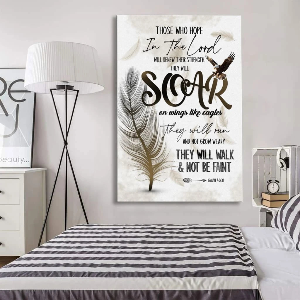 soar on wings like eagles isaiah 40 31 christian wall art canvas (Landscape) (view 4)