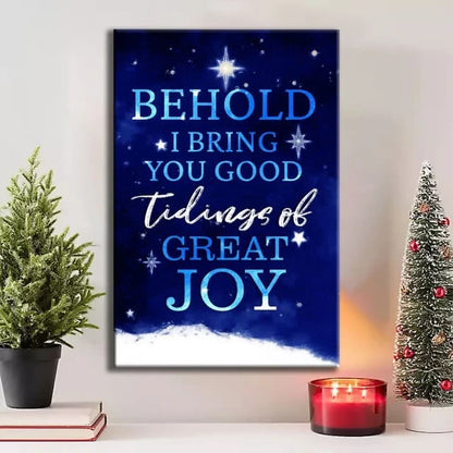 behold i bring you good tidings of great joy christmas wall art canvas (view 5)