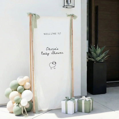 Personalized Baby Shower Welcome Banner Sheep Theme Baby Shower Welcome Sign, baby shower decor (view 8)