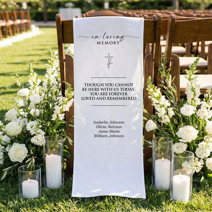 In Loving Memory Wedding Chair Sign Personalized Memorial Seat Sign With Names, gentle memorial keepsake (view 3)