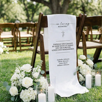 In Loving Memory Wedding Chair Sign Personalized Memorial Seat Sign With Names, gentle memorial keepsake (view 5)