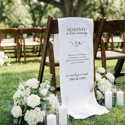 Reserved In Loving Memory Wedding Chair Sign Personalized Memorial Reserved Seat, gentle memorial keepsake
