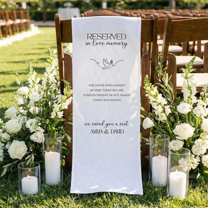 Reserved In Loving Memory Wedding Chair Sign Personalized Memorial Reserved Seat, gentle memorial keepsake (view 4)