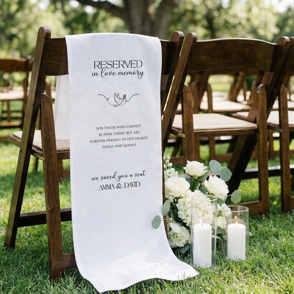 Reserved In Loving Memory Wedding Chair Sign Personalized Memorial Reserved Seat, gentle memorial keepsake (view 5)