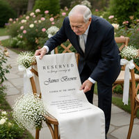 Personalized Memorial Wedding Chair Sign Reserved Seat In Loving Memory With Name, gentle memorial keepsake