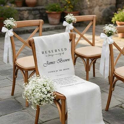 Personalized Memorial Wedding Chair Sign Reserved Seat In Loving Memory With Name, gentle memorial keepsake (view 4)