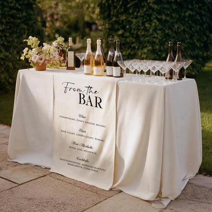 Wedding Bar Menu Table Runner Personalized Cocktail Menu Custom Wedding Bar Decor, personalized wedding decor (view 4)