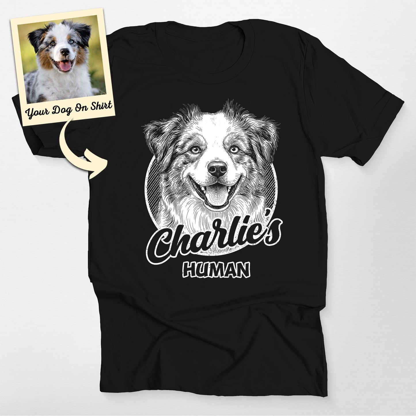 Personalized Australian Sheperd Shirt Sketch Portr (view 2)